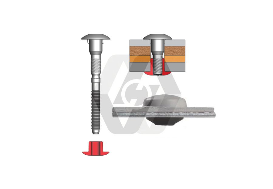 HLPSC-R12 Hucktainer 3/8"環(huán)槽鉚釘帽套螺母